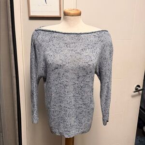 Dynamite Off-Shoulder Blue Sweater